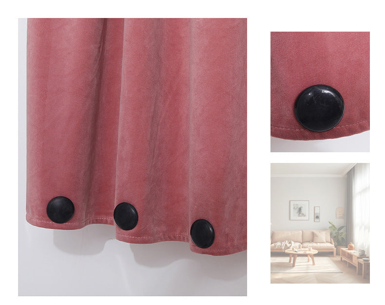 Close-up of magnetic curtain weight