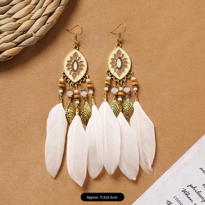 Handcrafted jewelry with feather details