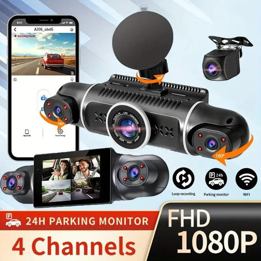 Yuecai dash cam showcasing 360-degree coverage
