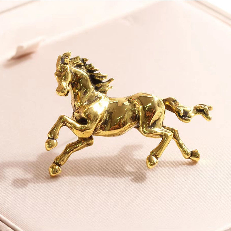 Vintage horse brooch gunmetal