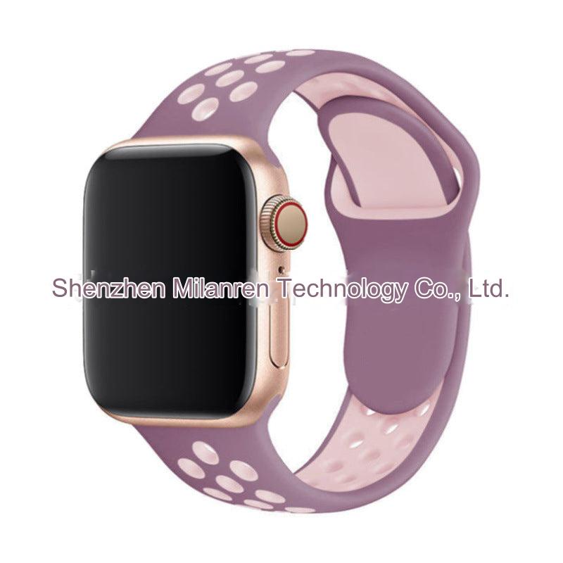 Dual Color Silicone Sport Band for Apple Watch Series 6, 7, 8, SE and Ultra - Comfortable & Durable