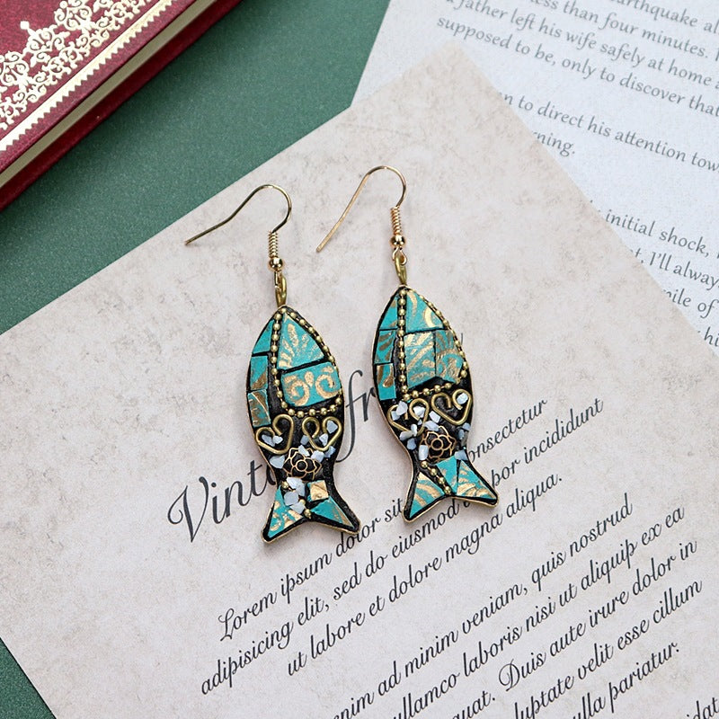 Colorful mixed materials earrings 7