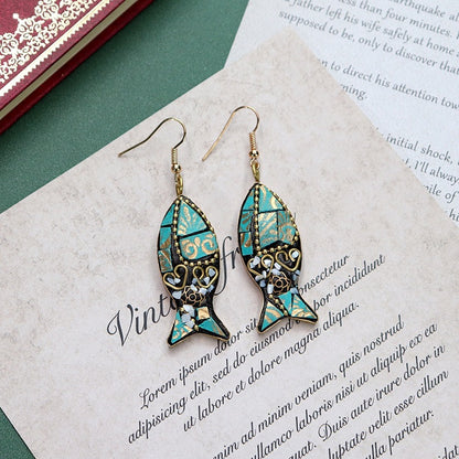Colorful mixed materials earrings 7