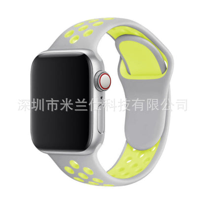 Dual Color Silicone Sport Band for Apple Watch Series 6, 7, 8, SE and Ultra - Comfortable & Durable