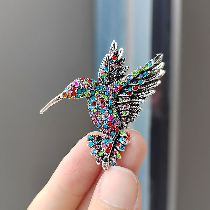 Elegant Rhinestone Hummingbird Brooch 1