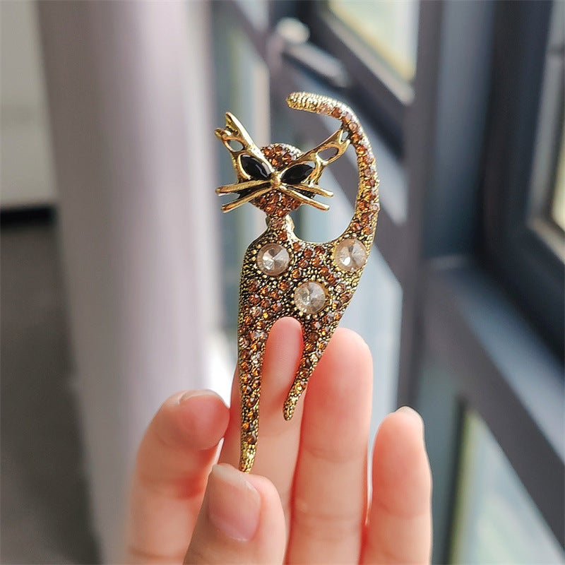 Unique cat brooch gift idea