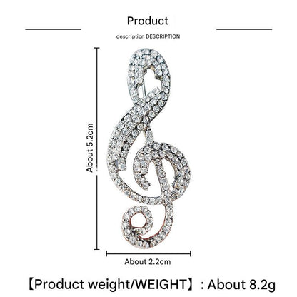 Creative Musical Note Brooch Image 3