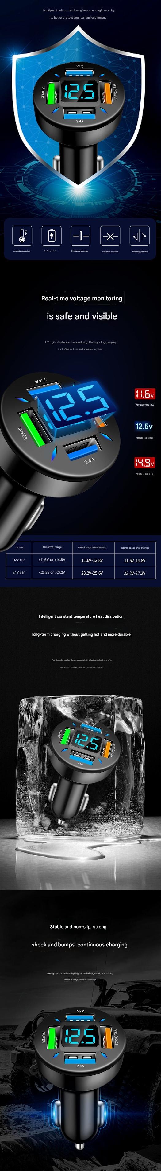 4-port quick charge car adapter