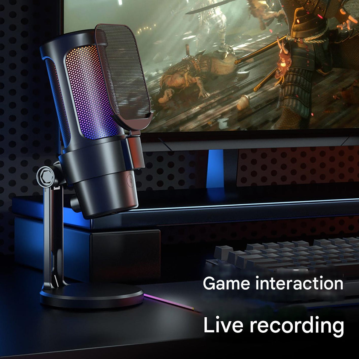 USB Live Streaming Microphone with Colorful Lights image 7