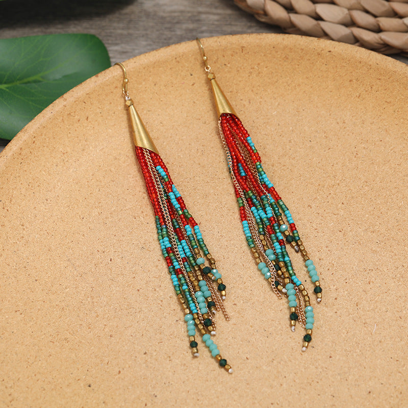 Long vintage chic earrings hanging image 3
