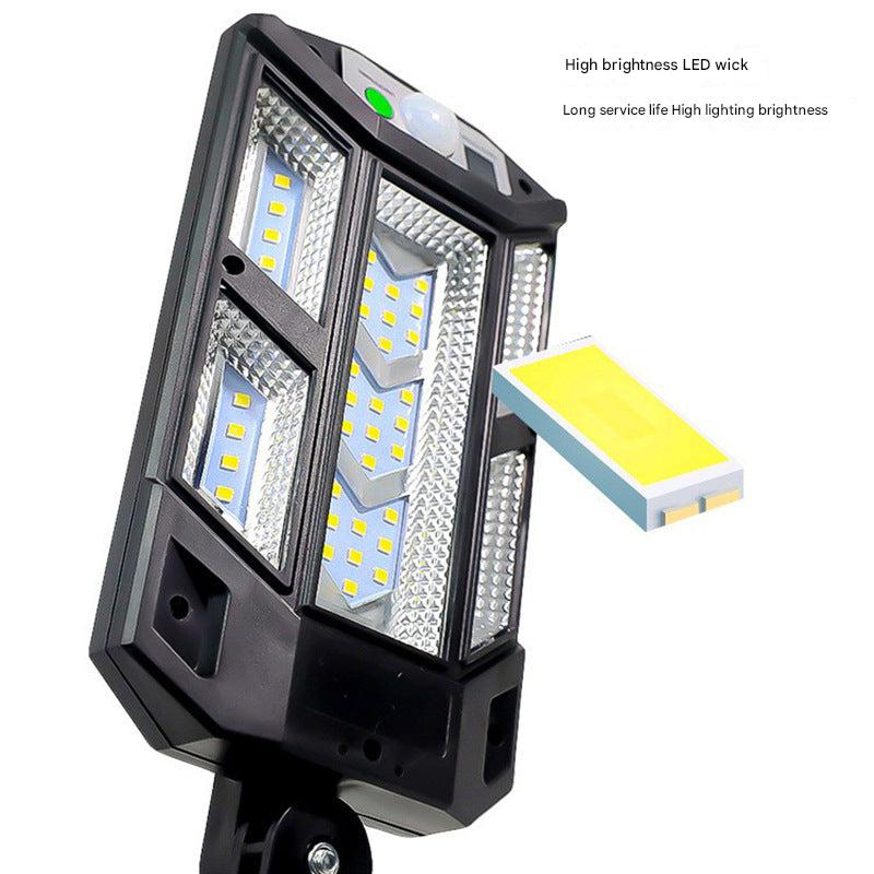 solar-powered LED garden light with motion sensor