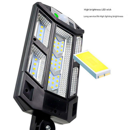 solar-powered LED garden light with motion sensor