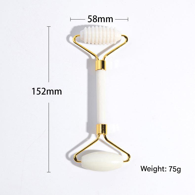 Natural jade stone facial massage roller and gua sha tools