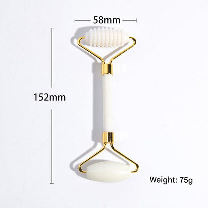 Natural jade stone facial massage roller and gua sha tools