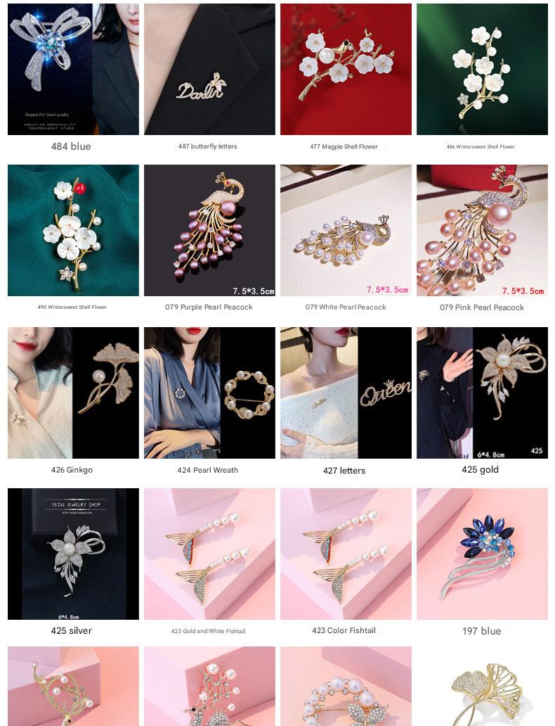 Elegant floral brooch pin for women