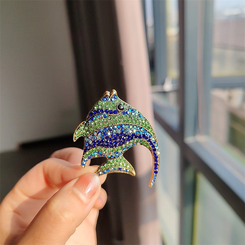 Tropical Fish Brooch on Clothing
