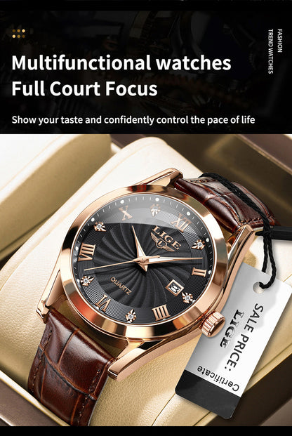 Waterproof men's business watch - angled view