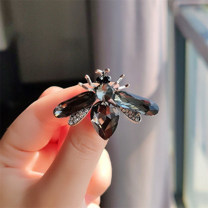 Glass Acrylic Bee Brooch with sparkly rhinestones