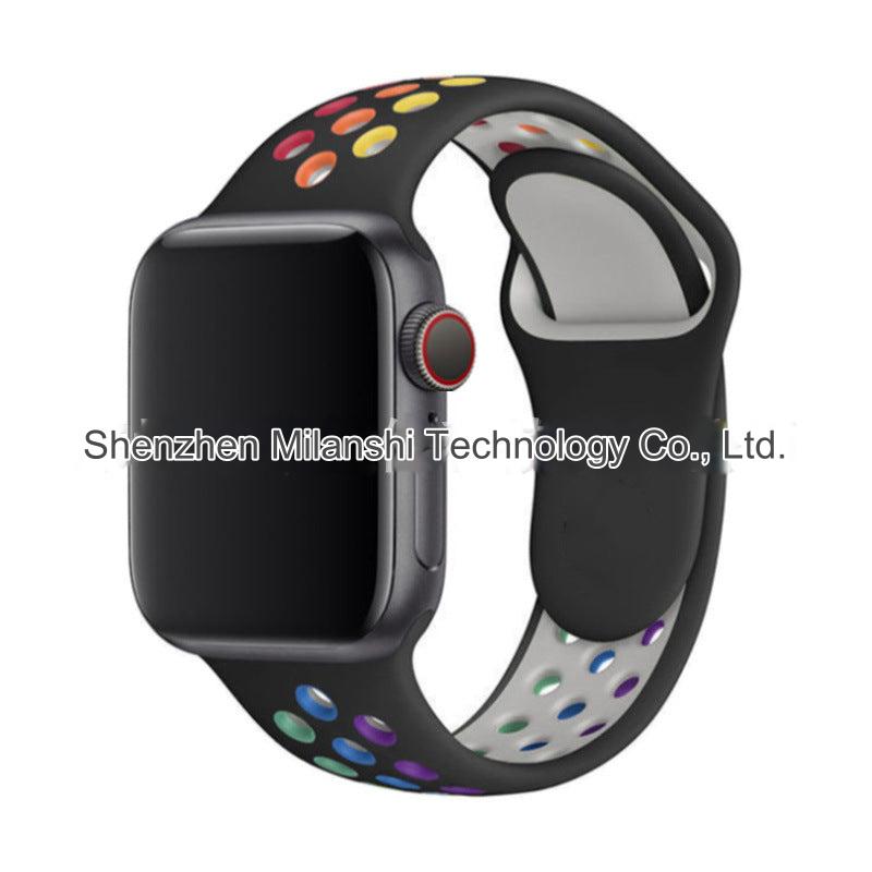 Dual Color Silicone Sport Band for Apple Watch Series 6, 7, 8, SE and Ultra - Comfortable & Durable