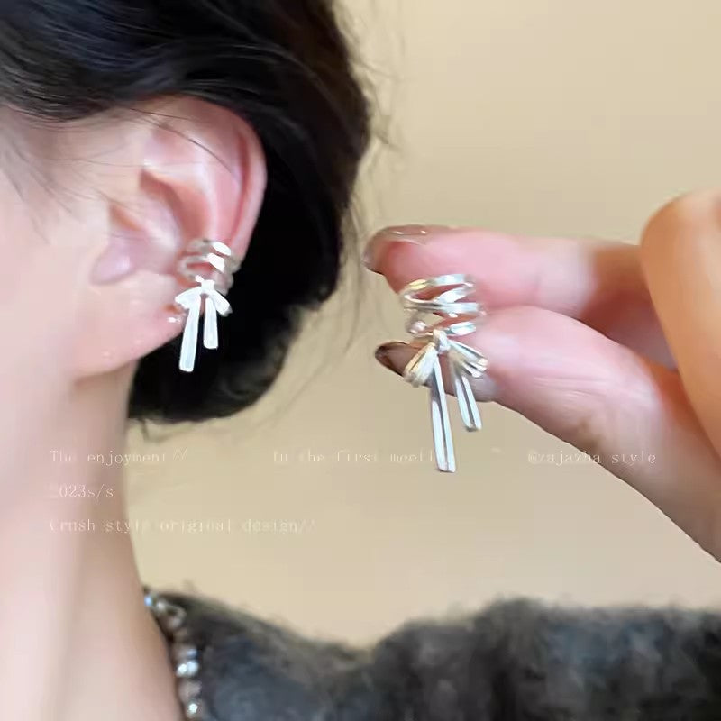 elegant ribbon ear cuffs women's jewelry
