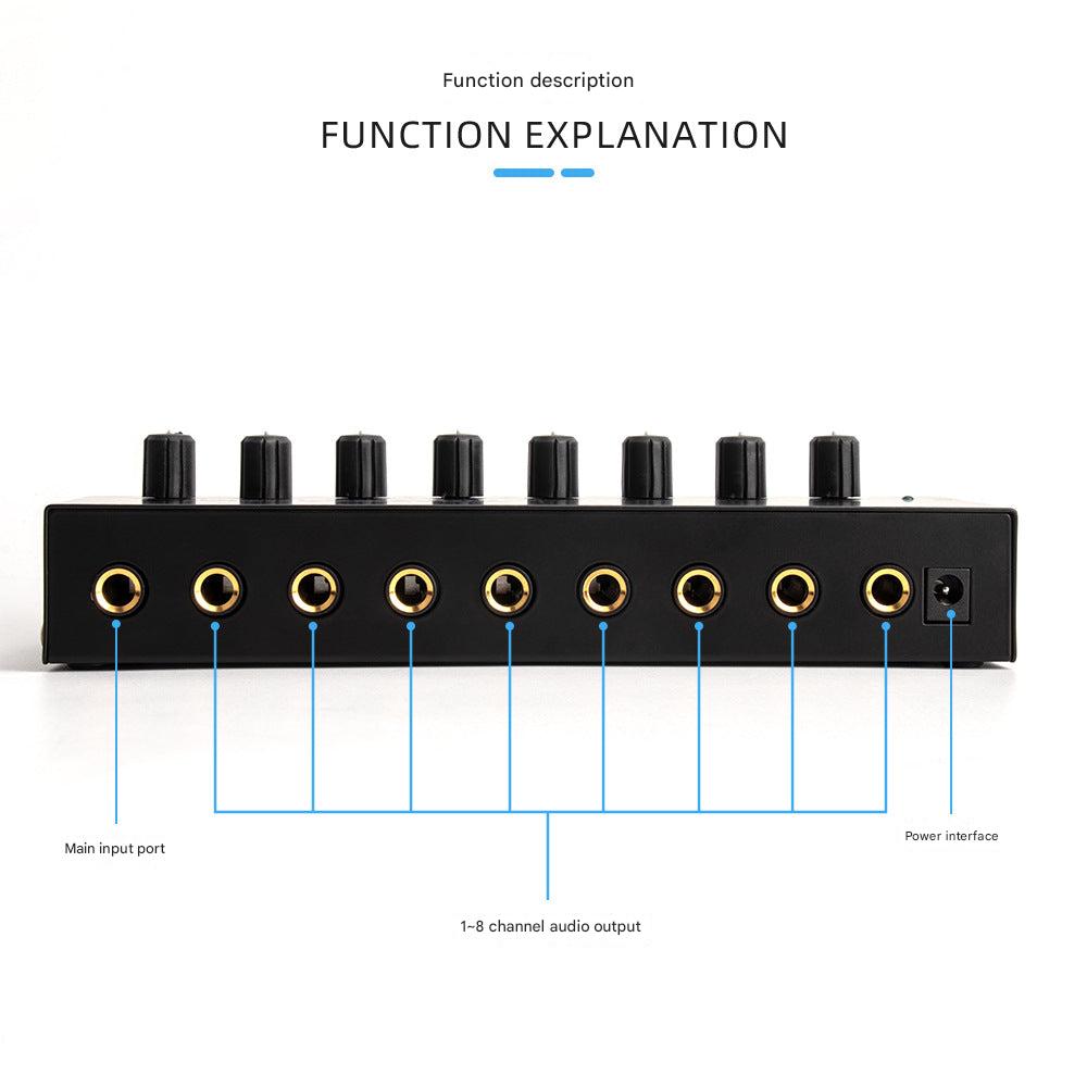 Compact headphone amplifier on desk