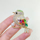 Golden Small Bird Brooch