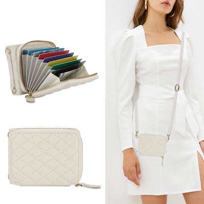 Stylish Samsung Z Flip 5 and Z Flip 6 Crossbody Phone Case with Card Holder - Durable PU+TPU Protection