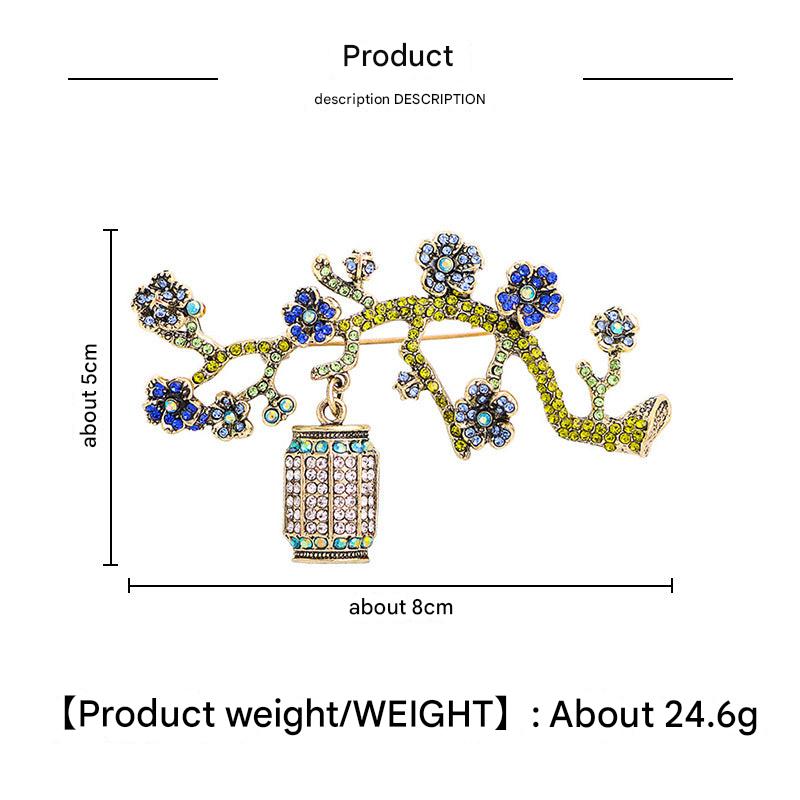 Rhinestone floral pin on fashion model