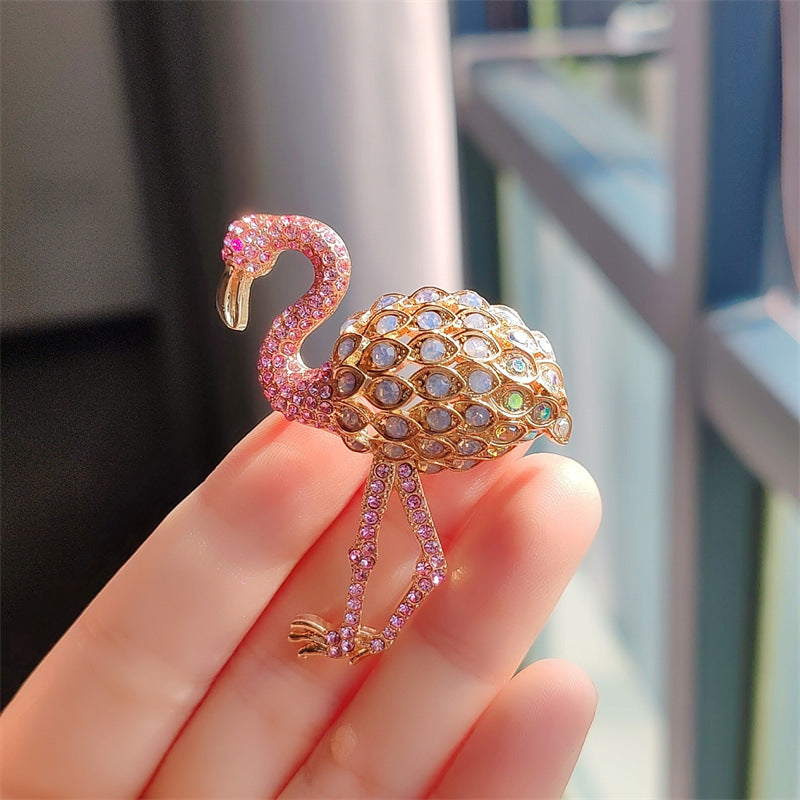 Stylish flamingo animal pin for elegant outfits