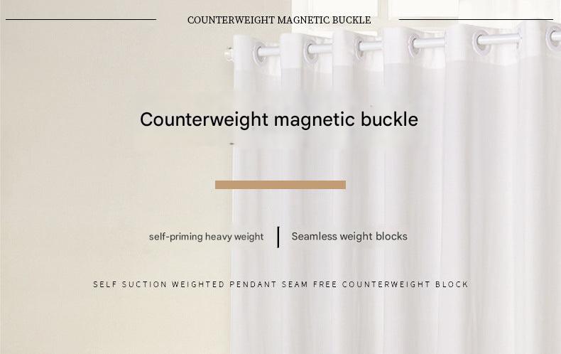 Close-up of magnetic curtain weight
