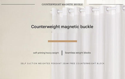 Close-up of magnetic curtain weight
