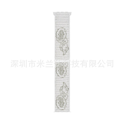 Stylish Nylon Braided Watch Band for Apple Watch - Compatible with Series 1-9 & Ultra - Adjustable Velcro Closure - Multiple Colors Available
