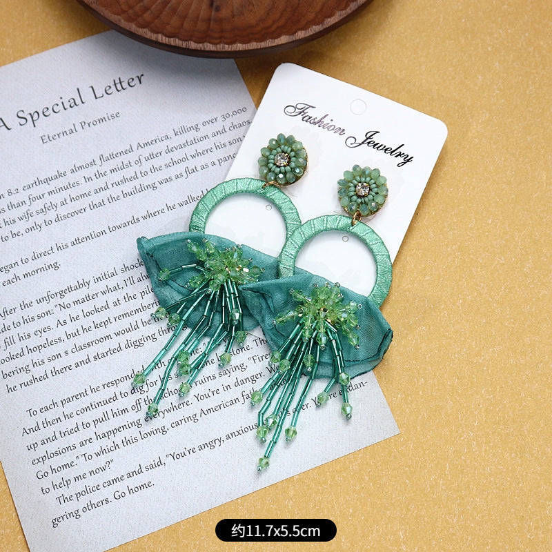 Bohemian crystal flower earrings image 1