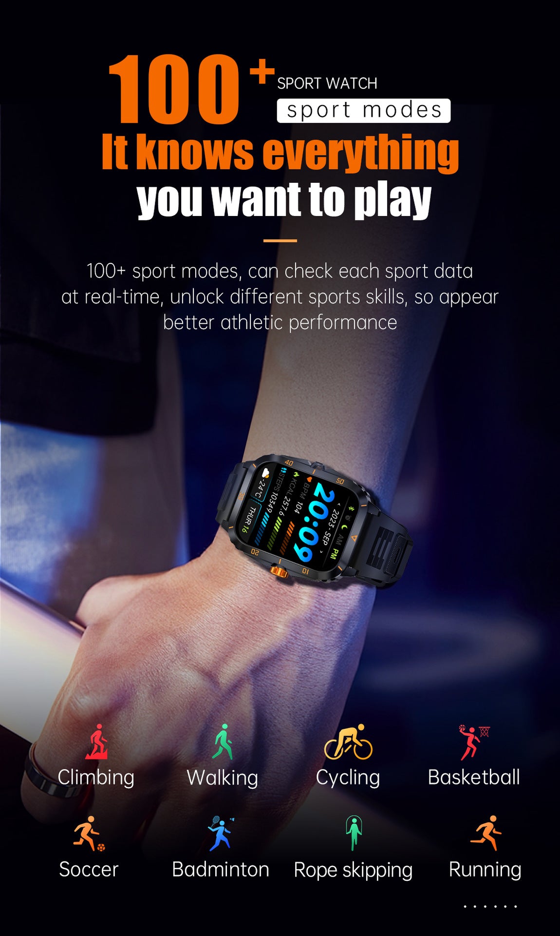 Fitness tracker watch display features