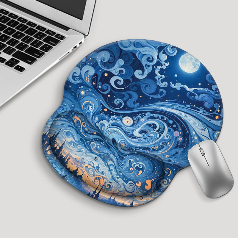 Custom Memory Foam Wrist Support Mouse Pad & Keyboard Rest for Ergonomic Comfort - Vibrant Designs