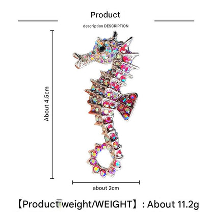 Unisex Cartoon Style Seahorse Pin Image 7