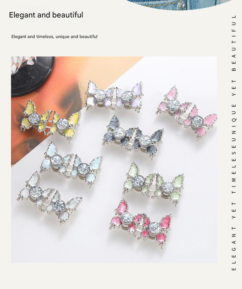Adjustable Waist Butterfly Buckle with Rhinestones - Buckle Design