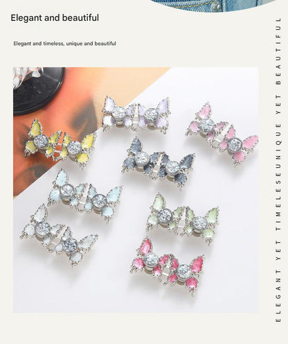Adjustable Waist Butterfly Buckle with Rhinestones - Buckle Design