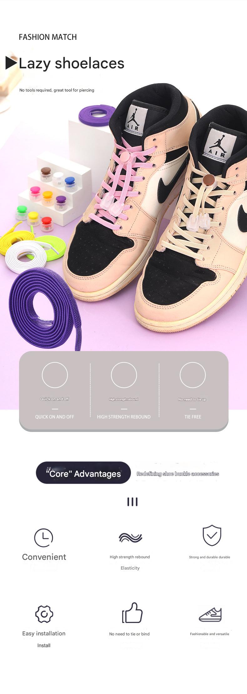 Versatile no-tie spring laces for various shoe styles