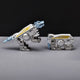 Mechanical War God Wolf Silver-Blue Transforming Fidget Spinner (Pack of 2)