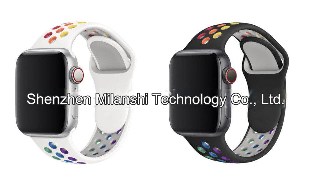 Dual Color Silicone Sport Band for Apple Watch Series 6, 7, 8, SE and Ultra - Comfortable & Durable