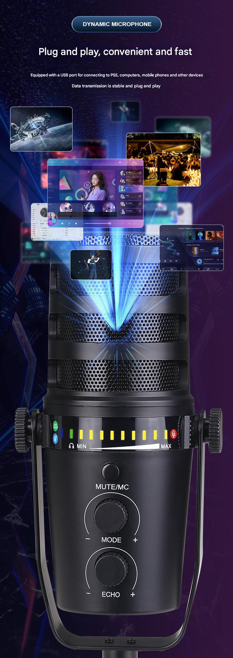 Professional dynamic microphone with heart-shaped pickup pattern