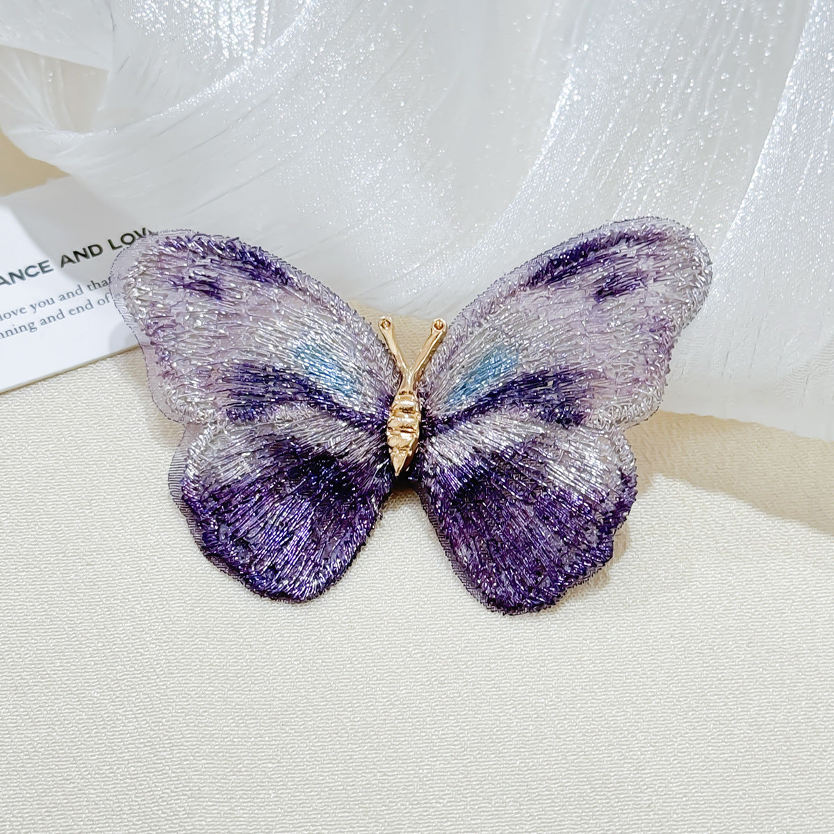 Detailed close-up of vintage brooch