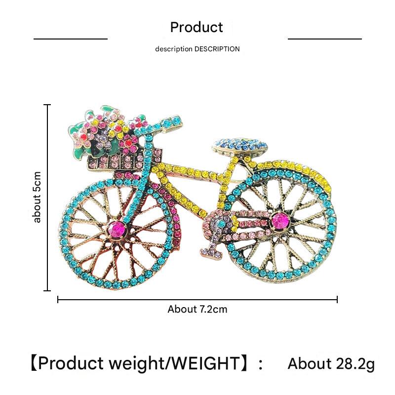 Colorful rhinestone bicycle brooch pin design 1