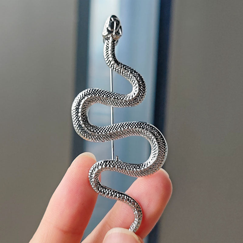 men's fashion snake brooch