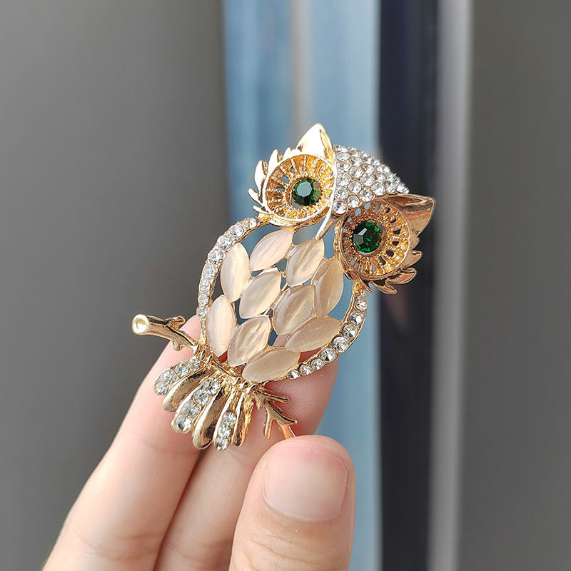 Chic Owl Brooch stylish pin silver color