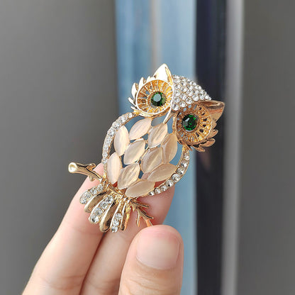 Chic Owl Brooch stylish pin silver color