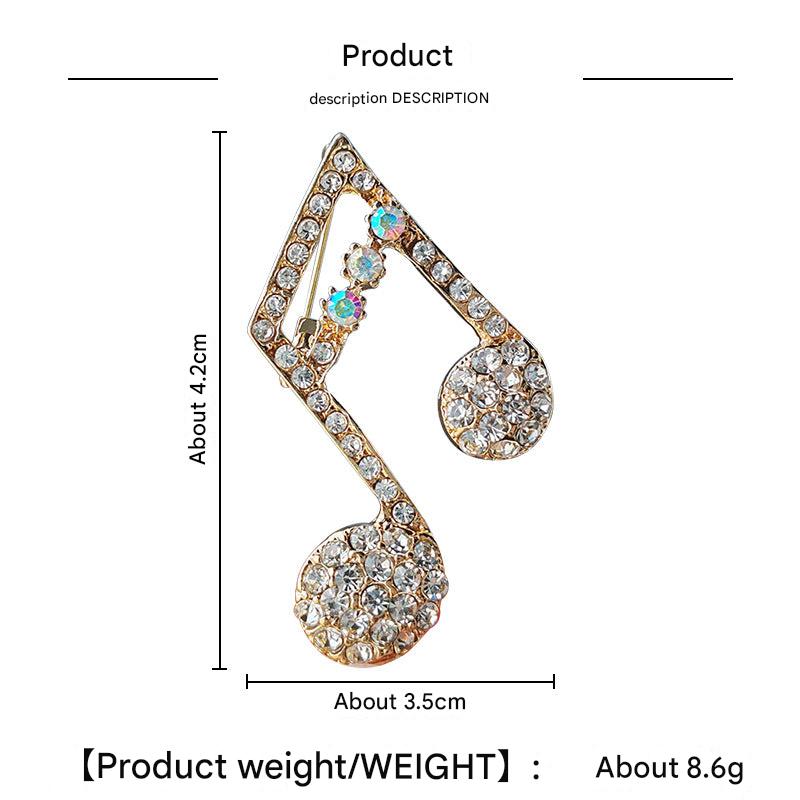 Creative Musical Note Brooch Image 1