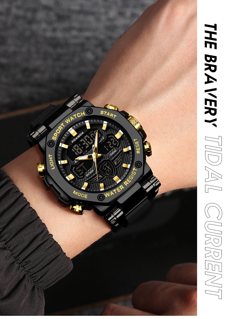 Zinc alloy case digital watch on wrist
