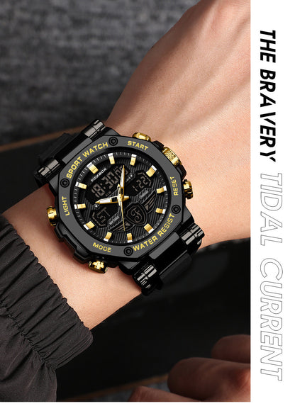 Zinc alloy case digital watch on wrist